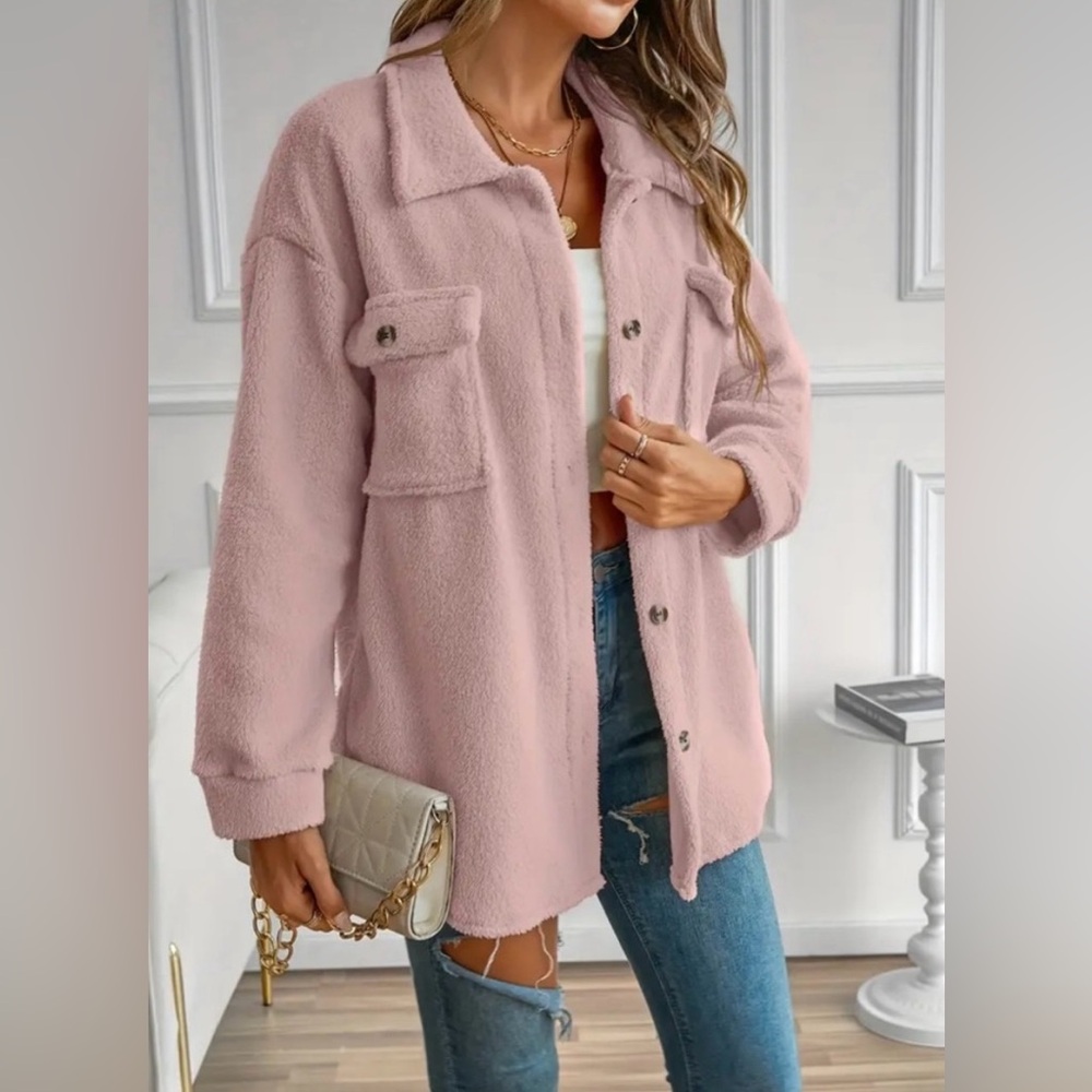 BNWT! TEDDY BLUSH 🐻💖 LONG SLEEVE, BUTTON DOWN SHIRT, SZ - M - Picture 4 of 5